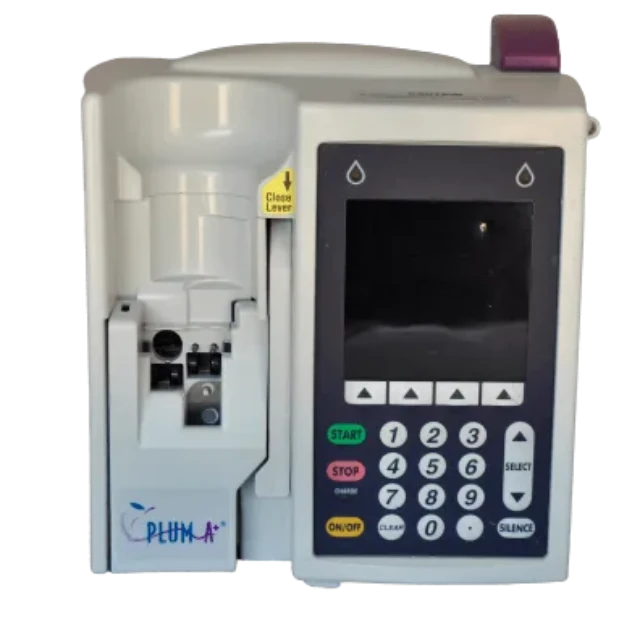 A refurbished Abbott Hospira Plum A+ Infusion IV Pump with a digital display and keypad.